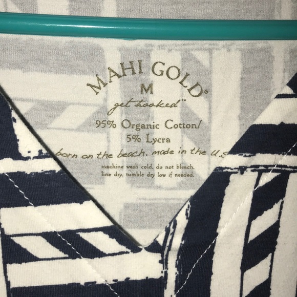 Mahi Gold Blue and White Shirt - Picture 2 of 2